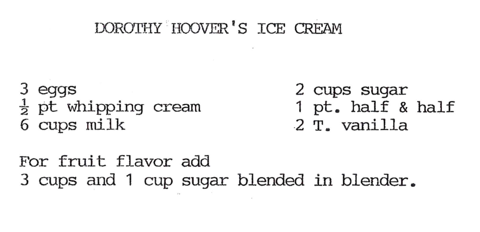 Dorothy Hoovers Ice Cream Image